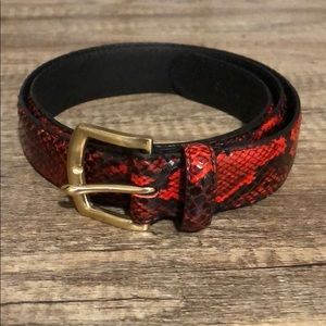 Authentic Supreme Faux Snakeskin Belt Red